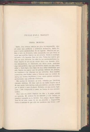 Prosas para Margot : Prosa primera