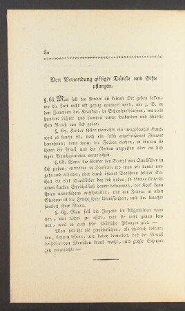 Von der Vermeidung giftiger Dünste [...]. [...] Arzeneyen [...].