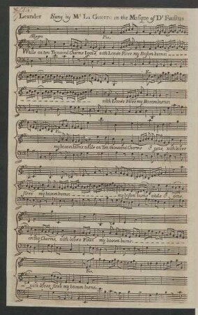 Leander : sung by Mr. La Guerre in the masque of Dr Faustus