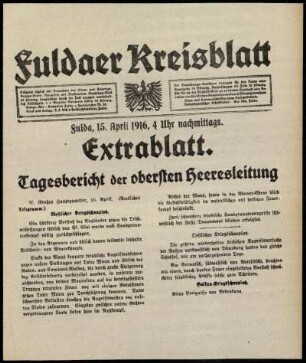 Ausgabe vom Samstag, den 15. April 1916.