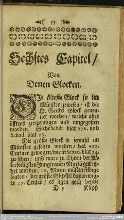 Sechsel Capitel, Von Denen Glocken