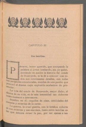Capítulo III - Dos familias.