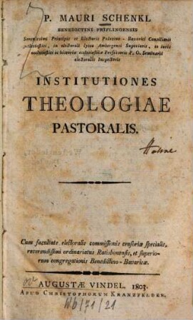 Mauri Schenkl Institutiones theologiae pastoralis