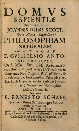Domus sapientiae, 2. Complectens philosophiam naturalem ...