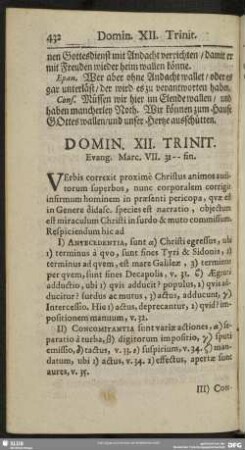 Domin. XII. Trinit. Evang. Marc. VII. 31-fin.