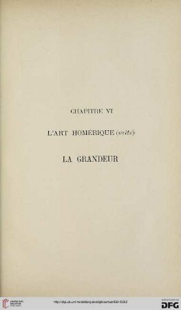 Chapitre VI: L'art homérique (suite) : La grandeur