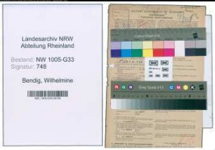 Entnazifizierung Wilhelmine Bendig , geb. 09.07.1899 (Lehrerin)