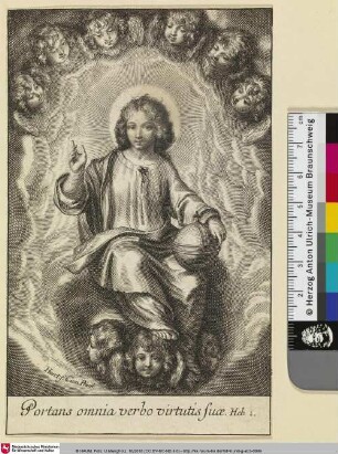 [Christus mit Segensgestus und Weltkugel]