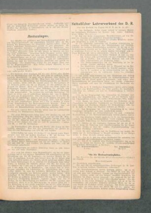 Katholischer Lehrerverband des D. R. : (aus dem Protokoll der Sitzung des G. A. am 30.11.12)