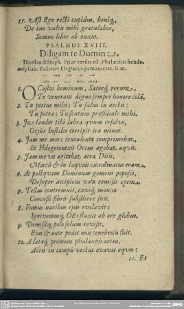 Psalmus XVIII. Diligam te Domine