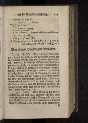 Von höhern Gleichungen überhaupt.