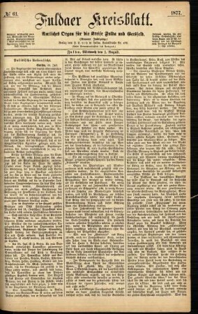 Ausgabe vom Mittwoch, den 01. August 1877.
