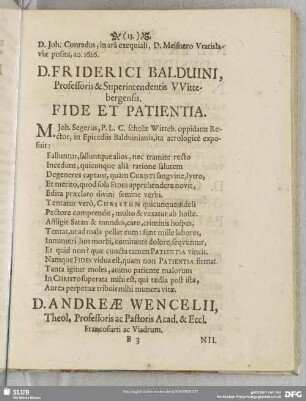 [XV.] D. Friderici Balduini ...