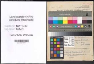 Entnazifizierung Wilhelm Loeschen , geb. 01.08.1897 (Bankbeamter)