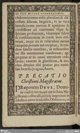 Precatio Christiani Magistratus