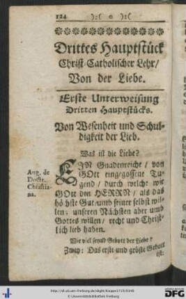 Drittes Hauptstück Christ-Catholischer Lehr. Von der Liebe.