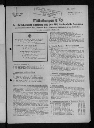 6. Lebensmittelattestprüfstellen der Ärztekammer Hamburg.