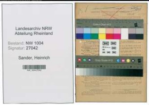 Entnazifizierung Heinrich Sander , geb. 27.05.1897 (Buchhaendler)