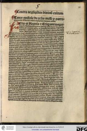 Tenor epistole de celis misse per patronos ecclesie Thuricensis contra negligentes divinum cultum.