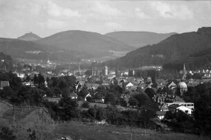 Lahr: Fernblick über die Stadt bis Geroldseck; Vordergrund Bad