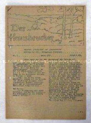 Hektografierte Zeitung der KPD-Ortsgruppe Hamburg-Hausbruch zu kommunalen Themen