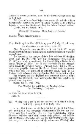 Competenz der Stadtverordneten-Versammlung bei Festsetzung des Schulgelds : [V. Elementarschulwesen]