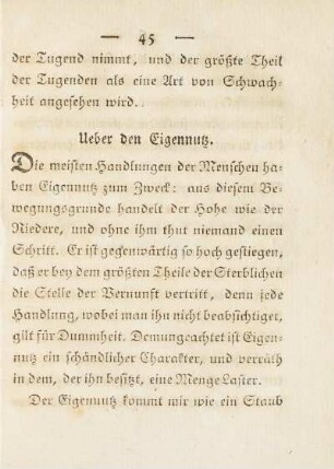 Ueber den Eigennutz.