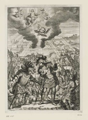 Heilige Johanna von Orléans, aus: Jean Chapelain, "La Pucelle ou La France delivrée, poëme héroïque", Paris 1656
