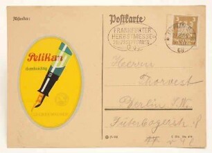 Postkarte mit Pelikan-Signet (Postkarte)