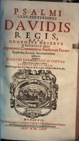 Psalmi LXXV. Posteriores Davidis Regis, 2. Commentarii Exegetici In omnia Cantica Quorum usus in Officio divino Horarum Canonicarum