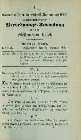 11. Januar-25. Decbr. = I.-XXXIX. Stück