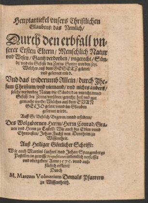 Hauptartickel unsers Christlichen Glaubens ...