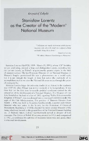 40: Stanisław Lorentz as the creator of the "Modern" National Museum