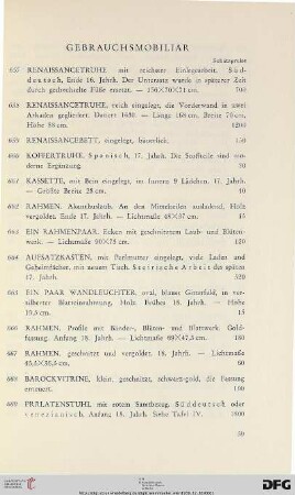 Gebrauchsmobiliar (Nr. 657-682)