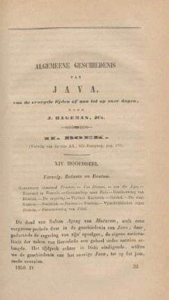 Algemeene geschiedenis van Java, van de vroegste tijden af aan tot op onze dagen, door J. Hageman, JCz.