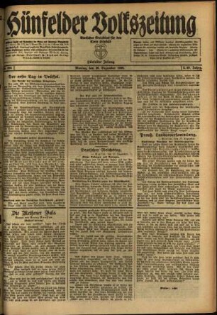 Ausgabe vom Montag, den 20. Dezember 1920.