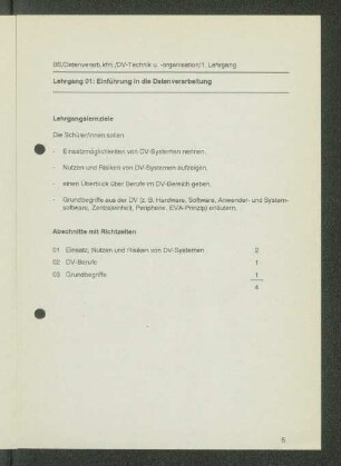 [Lehrgänge 01 bis 10]