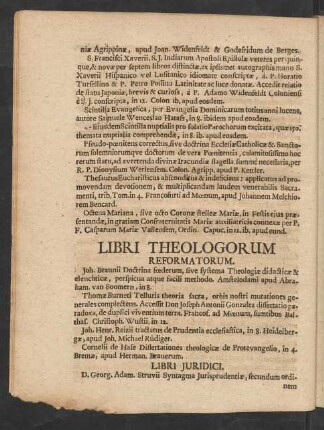 Libri Theologorum Reformatorum.