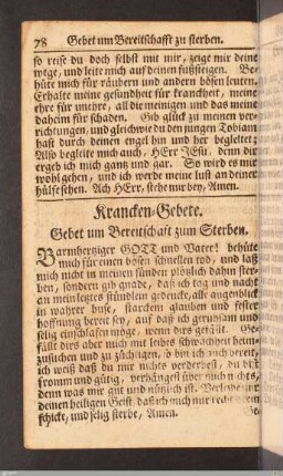 Krancken-Gebete.