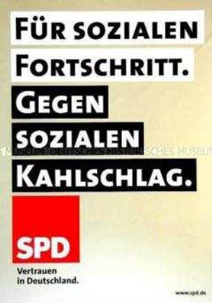Plakat der SPD zu den Bundestagswahlen am 18. September 2005