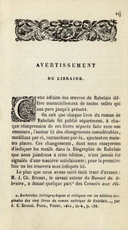 Avertissement du libraire