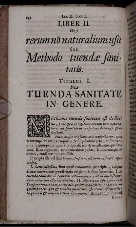 Liber II. De rerum no[n] naturalium usu Seu Methodo tuendae sanitatis
