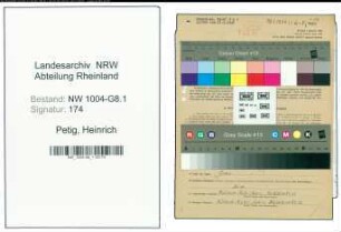 Entnazifizierung Heinrich Petig , geb. 30.01.1909 (Werkmeister)