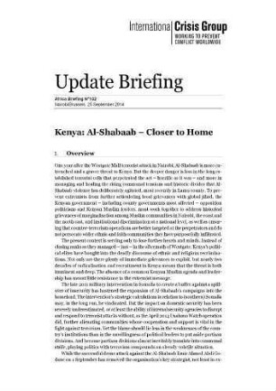 Kenya : al-Shabaab - closer to home