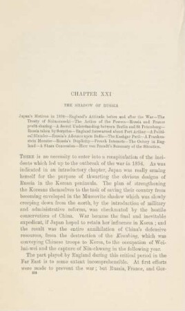 Chapter XXI. The shadow of Russia