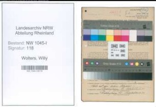 Entnazifizierung Willy Wolters , geb. 18.05.1903 (Buchhalter)
