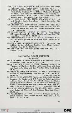 E. Gemälde neuer Meister (Nr. 444-504)