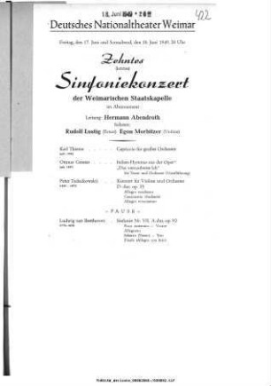 Zehntes Sinfoniekonzert