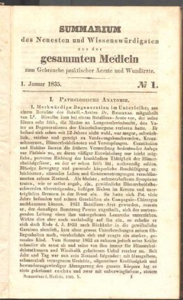1. Januar 1835. No 1.