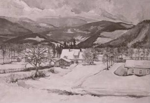 Riesengebirge im Winter (Blick von Steinseiffen auf die Teichränder)